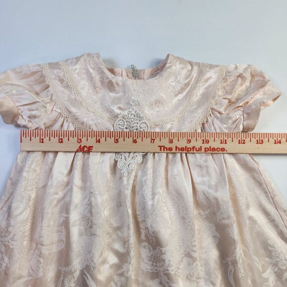 Vintage Jessica McClintock Gunne Sax Girls 24 month Lace Trim Dress Floral - Picture 10 of 11